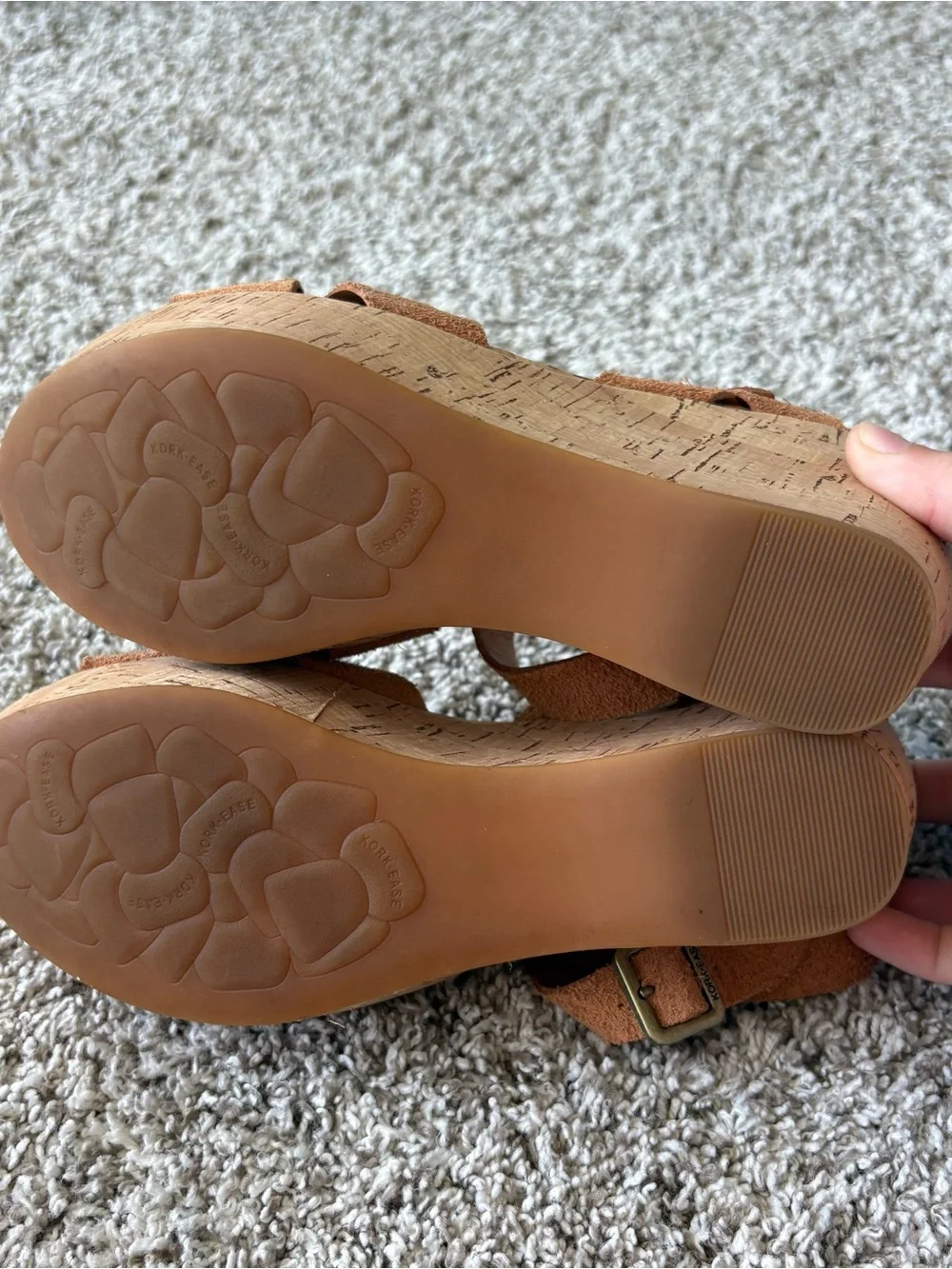 KORK-EASE Women's The Original Natural Suede Platform Wedge Sandal Size 9